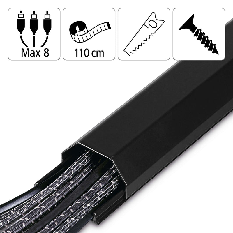 Hama eckig Alu Kabelkanal 110 cm schwarz