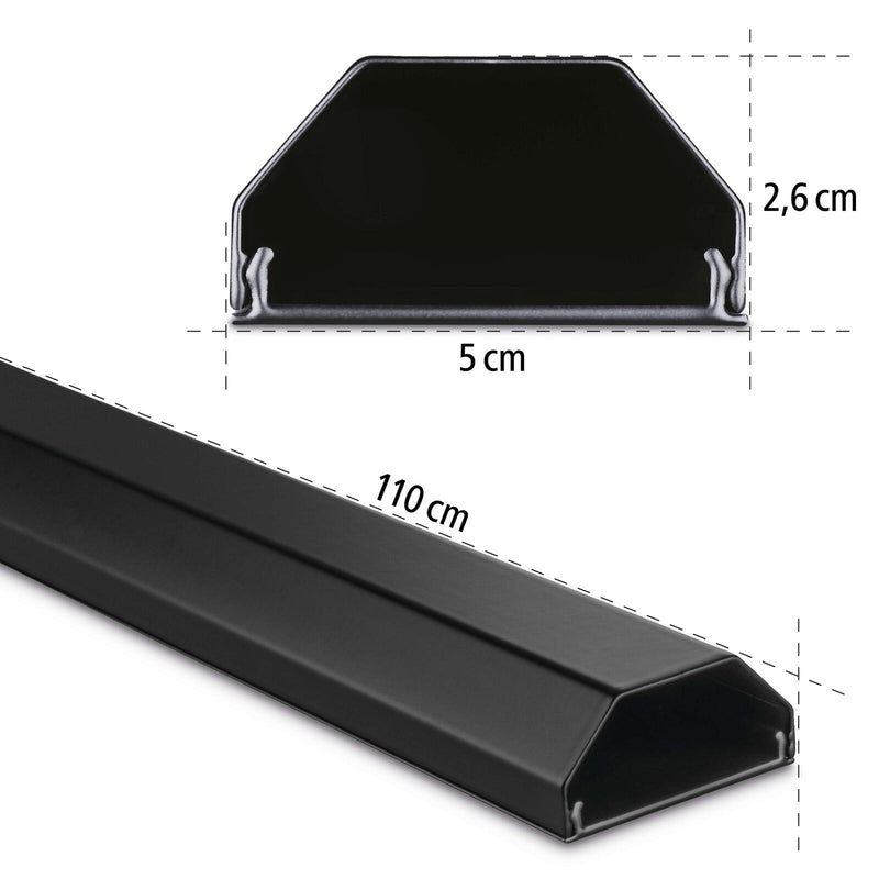 Hama eckig Alu Kabelkanal 110 cm schwarz