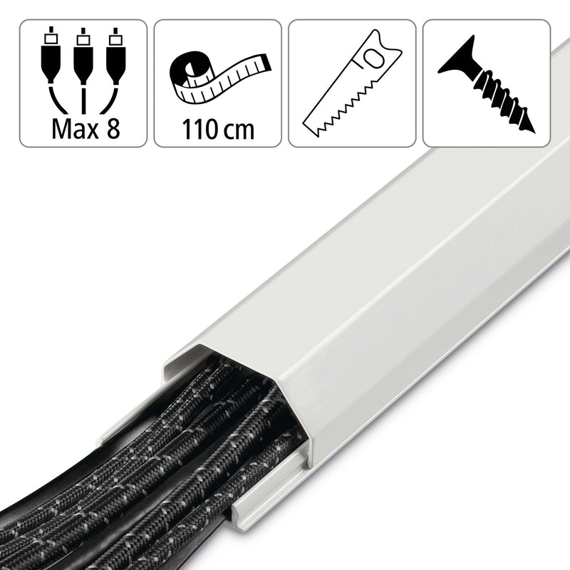Hama eckig Alu Kabelkanal 110 cm weiß