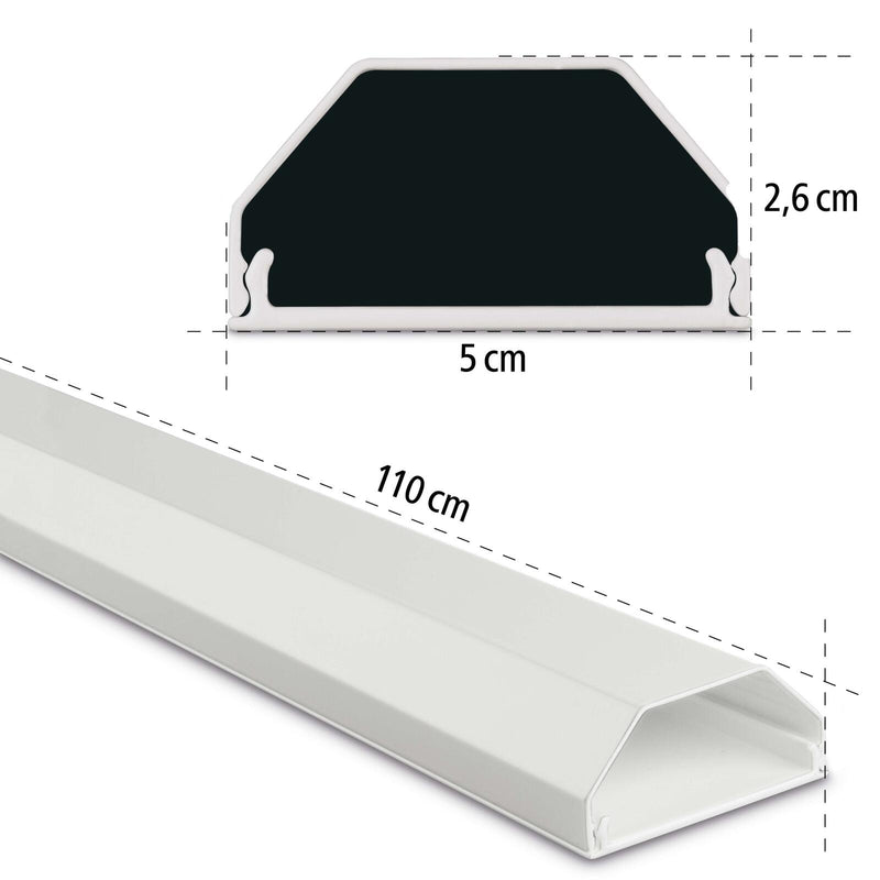 Hama eckig Alu Kabelkanal 110 cm weiß