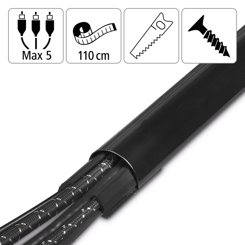 Hama halbrund Alu Kabelkanal 110 cm schwarz