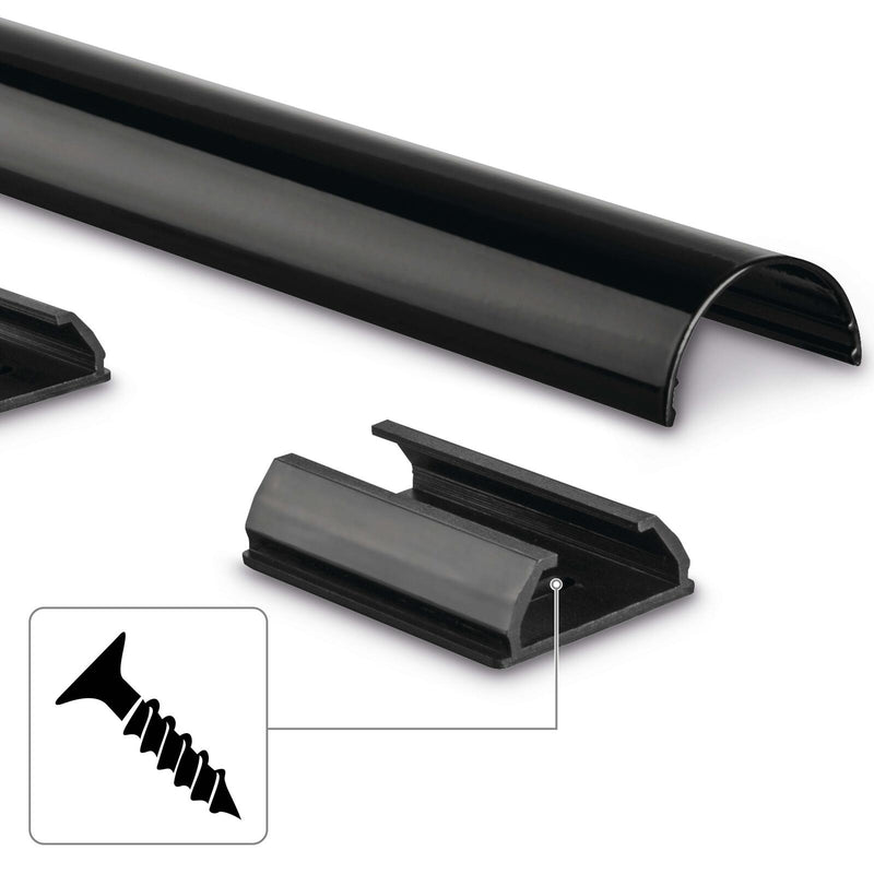 Hama halbrund Alu Kabelkanal 110 cm schwarz
