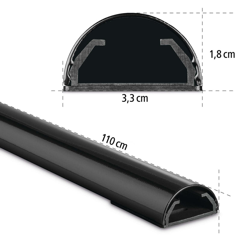 Hama halbrund Alu Kabelkanal 110 cm schwarz