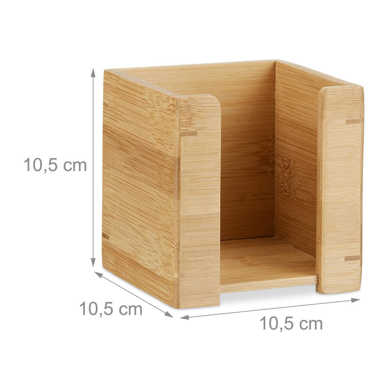 relaxdays Zettelbox braun inkl. 900 Notizzettel