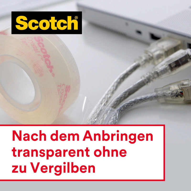 Scotch Crystal Klebefilm 19 mm x 33 m kristall-klar, 12 Rollen + GRATIS 2 Rollen