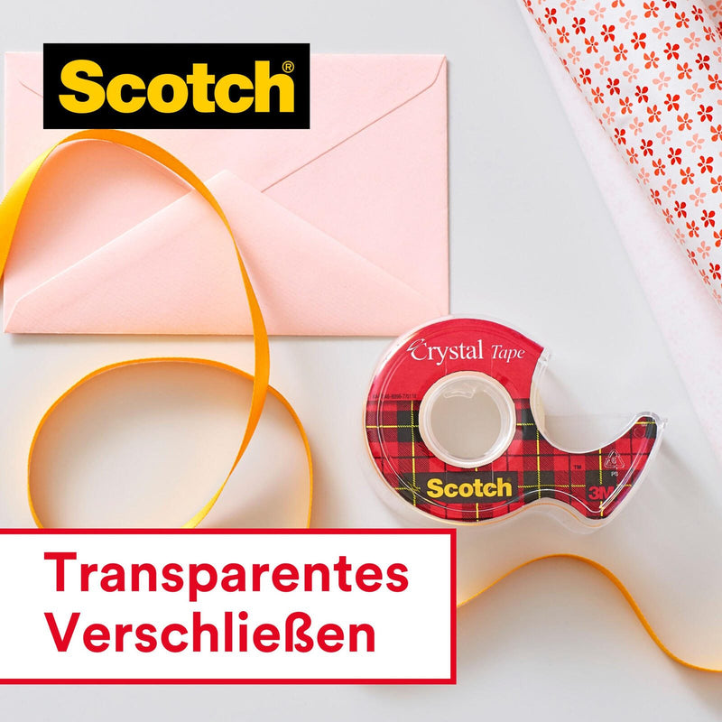Scotch Crystal Klebefilm 19 mm x 33 m kristall-klar, 12 Rollen + GRATIS 2 Rollen