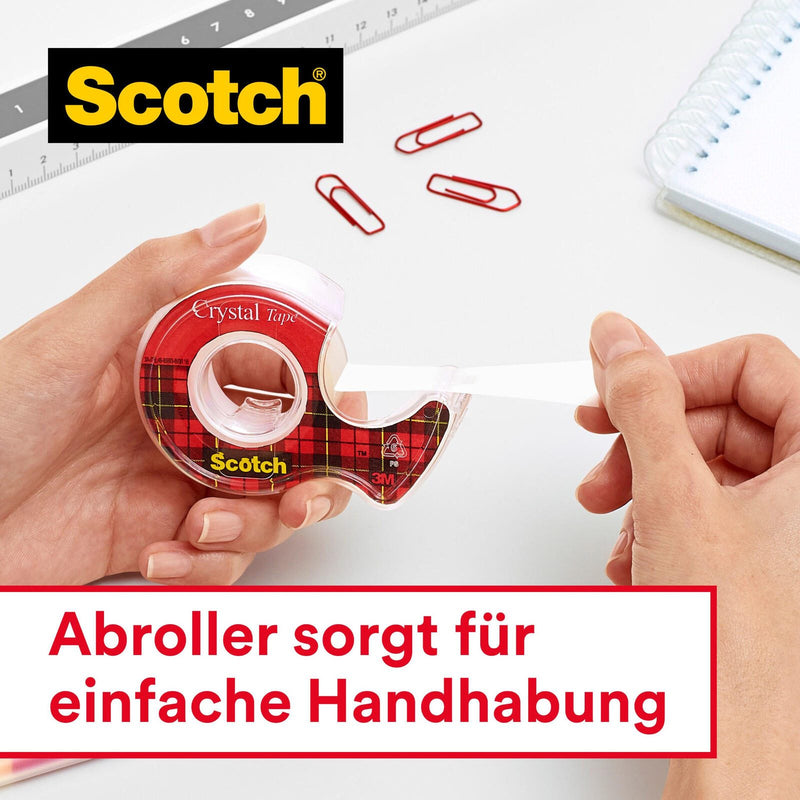 Scotch Crystal Klebefilm 19 mm x 33 m kristall-klar, 12 Rollen + GRATIS 2 Rollen