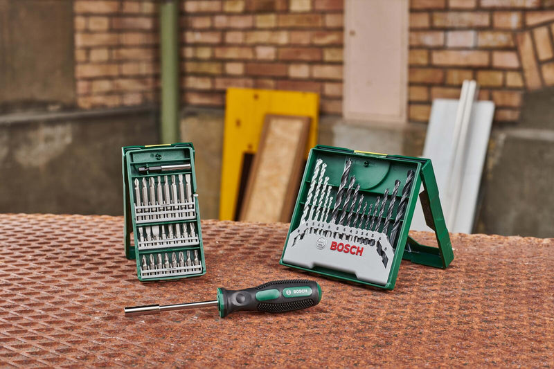 BOSCH Bohrer- und Bit-Set 25+15+1 Mini-X-Line Sets plus Griff 41-teilig