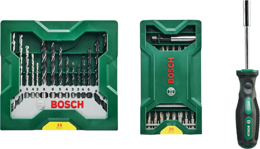 BOSCH Bohrer- und Bit-Set 25+15+1 Mini-X-Line Sets plus Griff 41-teilig