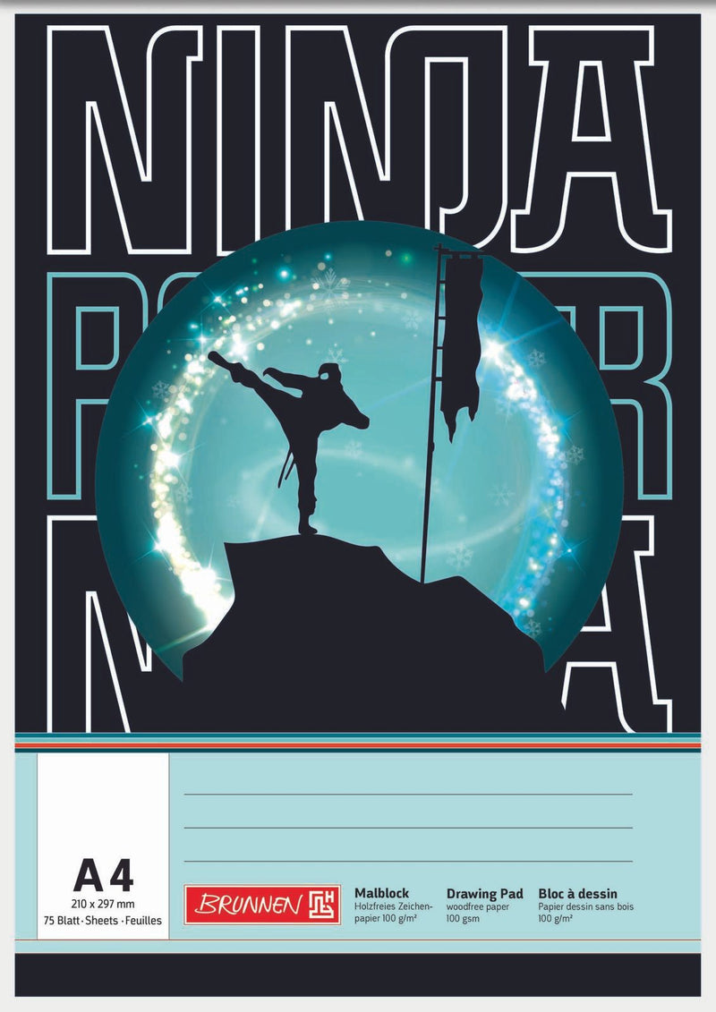 BRUNNEN Ninja Power Malblock DIN A4 75 Blatt