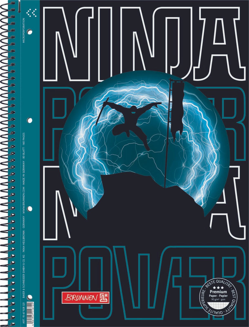 Brunnen Collegeblock Ninja Power A4 LIN 28