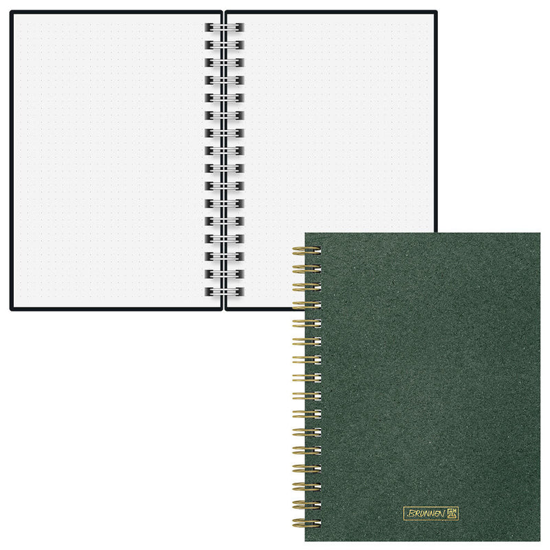 BRUNNEN Premium Wire Notizbuch DIN A5 punktkariert dunkelgrün