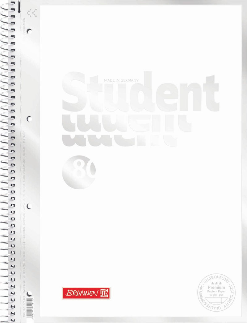 5 Brunnen Collegeblöcke Student A4 lin. weiß