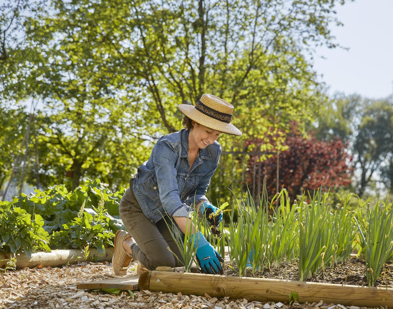 GARDENA Gartenhandschuhe 42% Polyester, 55% Nitril, 3% Elasthan, Nitrilbeschichtung der Handflächen 9 anthrazit, türkis