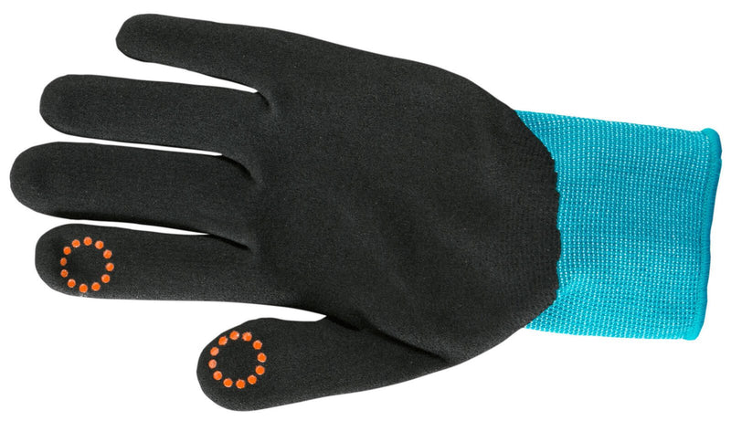 GARDENA Gartenhandschuhe 42% Polyester, 55% Nitril, 3% Elasthan, Nitrilbeschichtung der Handflächen 10 anthrazit, türkis