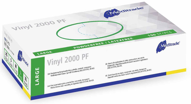Meditrade® Einmalhandschuhe Vinyl 2000 PF L weiß