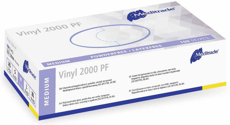 Meditrade® Einmalhandschuhe Vinyl 2000 PF M weiß