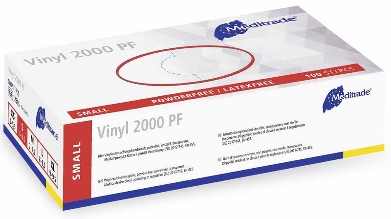 Meditrade® Einmalhandschuhe Vinyl 2000 PF S weiß