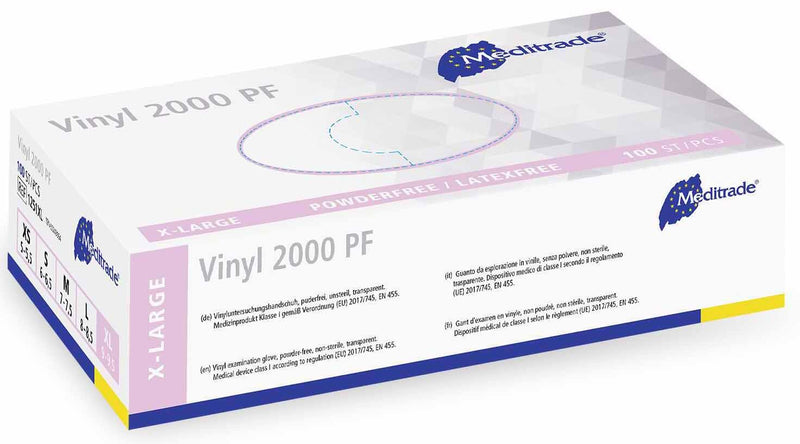 Meditrade® Einmalhandschuhe Vinyl 2000 PF XL weiß