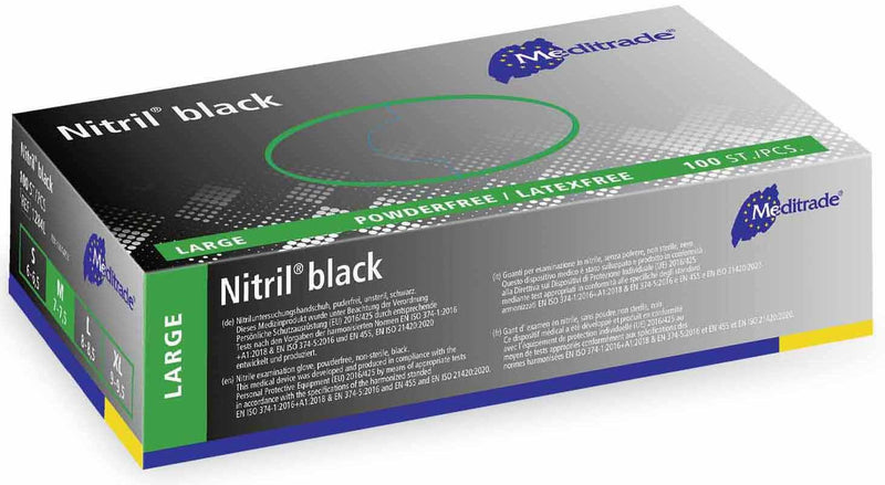 Meditrade® Einmalhandschuhe Nitril® black L schwarz
