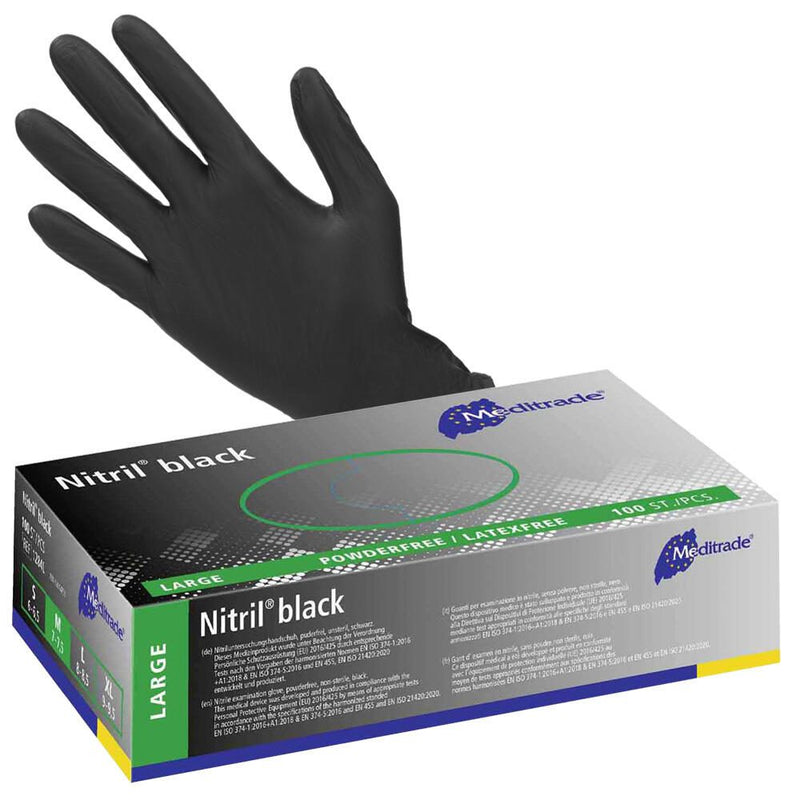 Meditrade® Einmalhandschuhe Nitril® black L schwarz