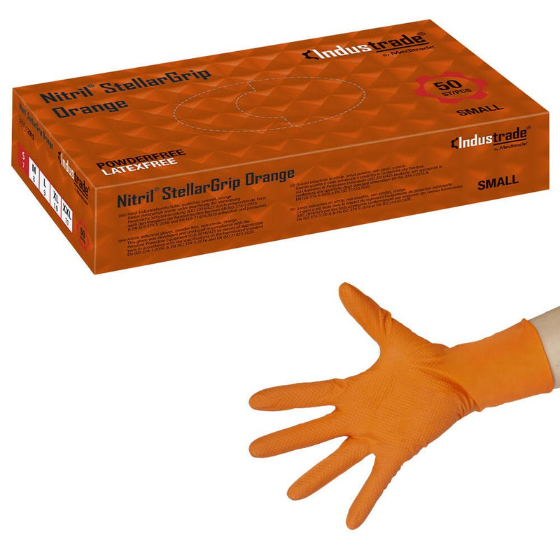 Industrade® Einmalhandschuhe Nitril® StellarGrip Orange S orange
