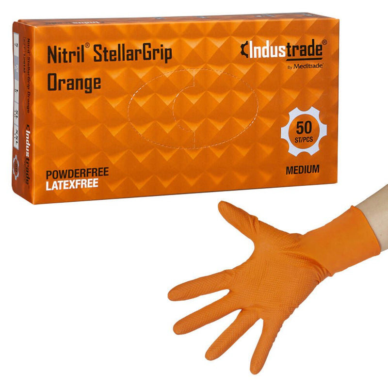 Industrade® Einmalhandschuhe Nitril® StellarGrip Orange M orange