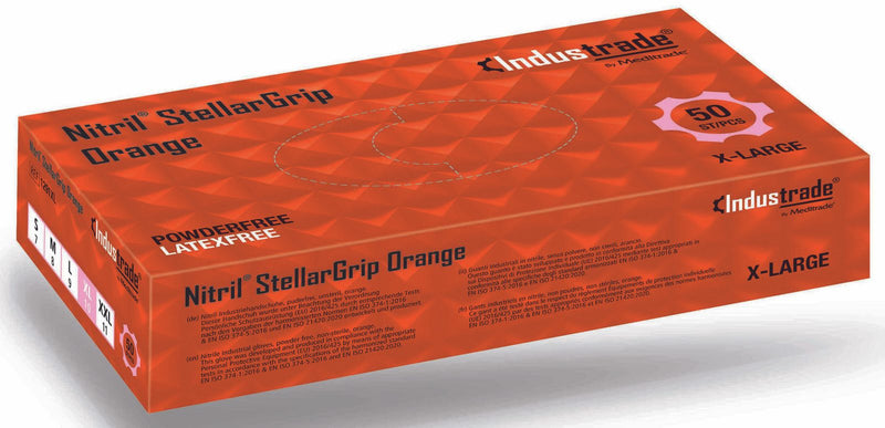 Industrade® Einmalhandschuhe Nitril® StellarGrip Orange L orange