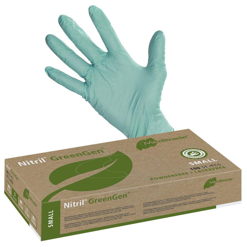 Meditrade® Einmalhandschuhe Nitril® GreenGen® S grün