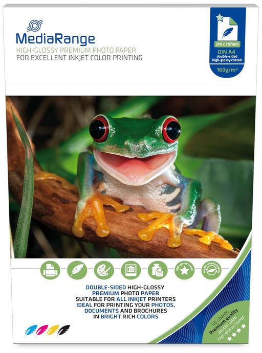 MediaRange Fotopapier MRINK108 DIN A4 hochglänzend 160 g/m²