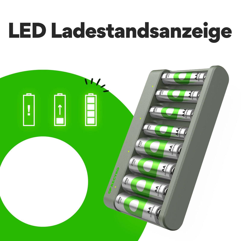GP USB-Akku-Ladegerät inkl. Akkus Basic E821U 8-Port