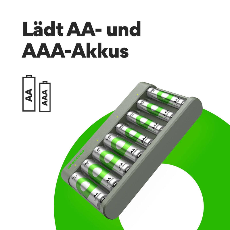 GP USB-Akku-Ladegerät inkl. Akkus Basic E821U 8-Port