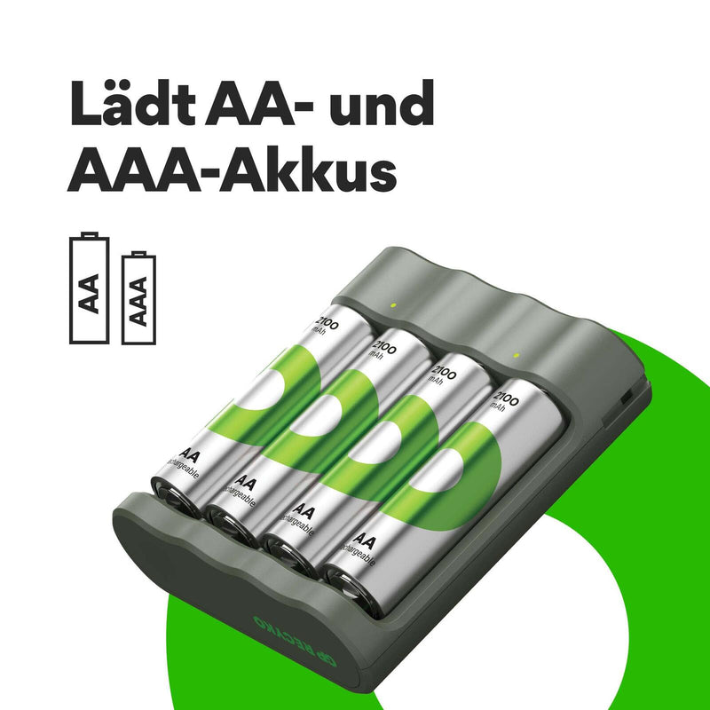 GP USB-Akku-Ladegerät inkl. Akkus B441U + B441D 4-Port