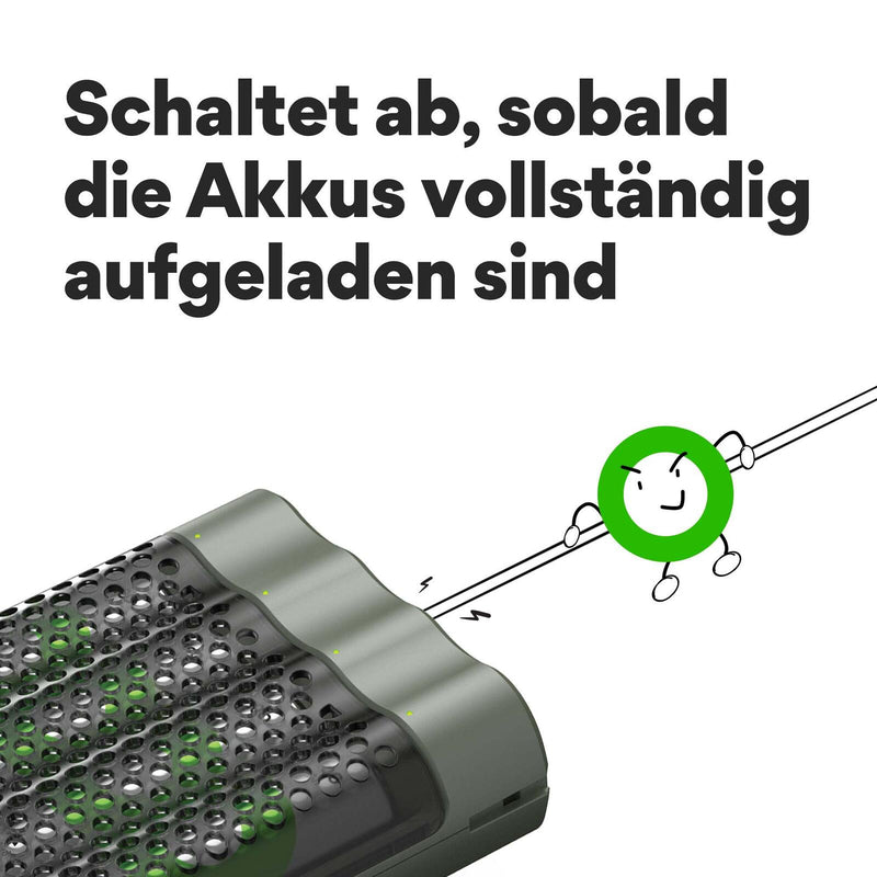 GP Akku-Schnellladegerät inkl. Akkus M452U 4-Port