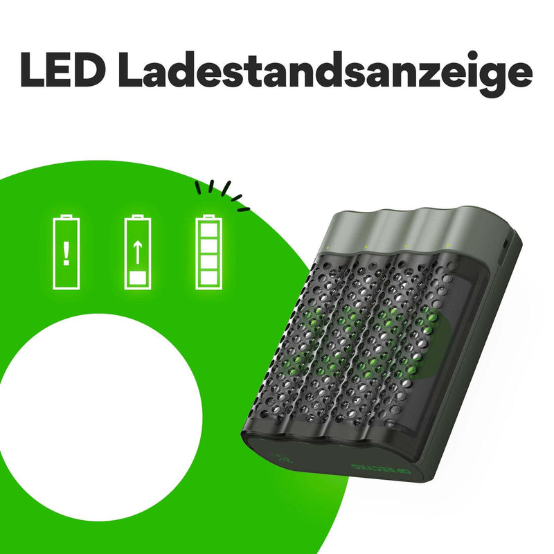 GP Akku-Schnellladegerät inkl. Akkus M452U 4-Port