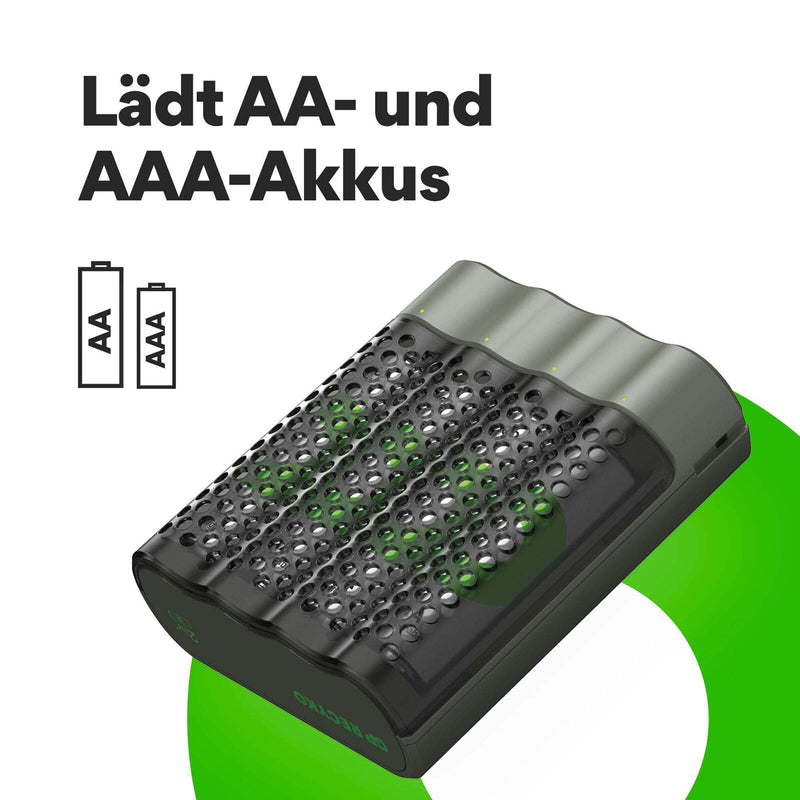 GP Akku-Schnellladegerät inkl. Akkus M452U 4-Port