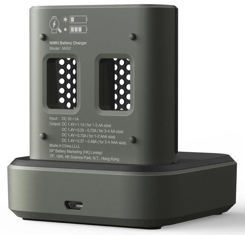 GP Akku-Schnellladegerät inkl. Akkus M452D 4-Port inkl. Dockingstation