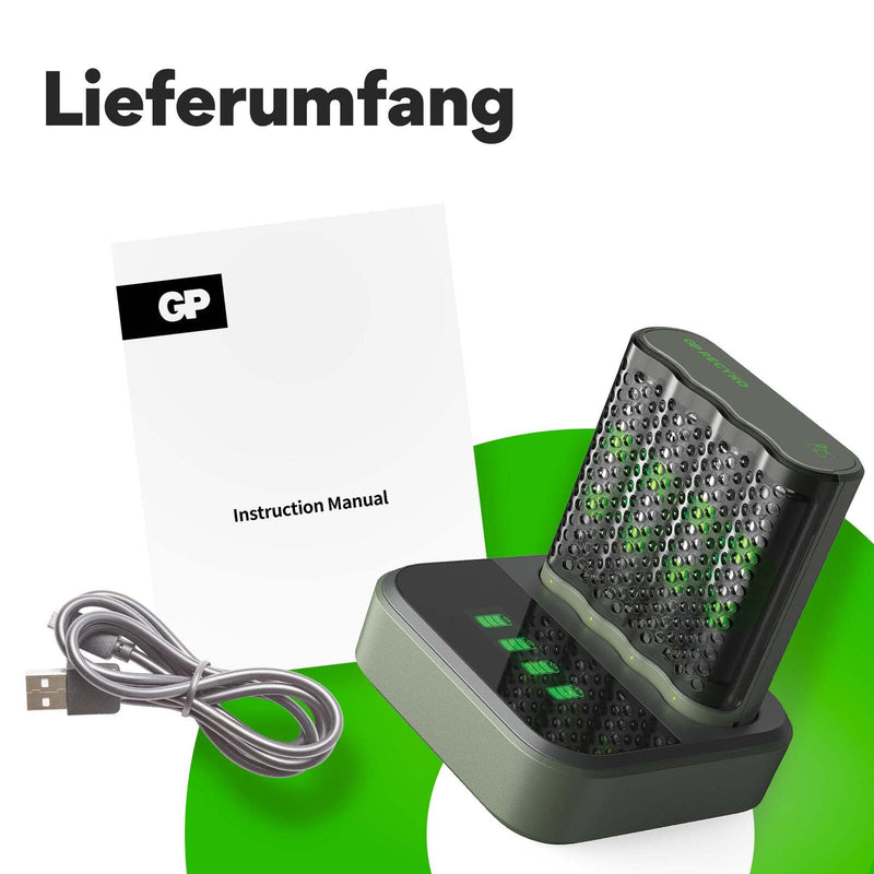 GP Akku-Schnellladegerät inkl. Akkus M452D 4-Port inkl. Dockingstation