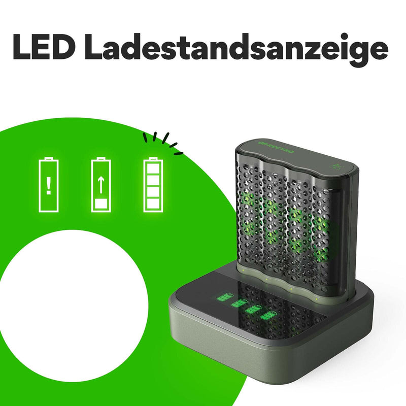 GP Akku-Schnellladegerät inkl. Akkus M452D 4-Port inkl. Dockingstation