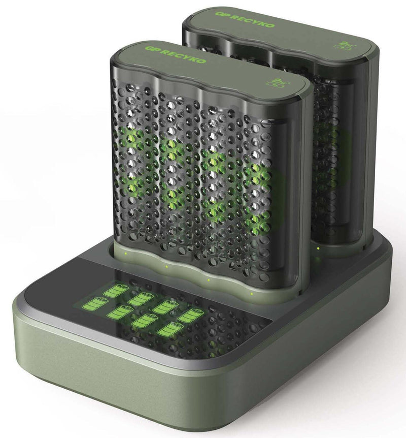 GP Akku-Schnellladegerät inkl. Akkus M452D 2x4-Port + Dockingstation