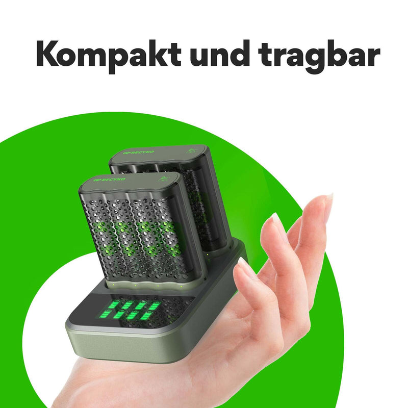 GP Akku-Schnellladegerät inkl. Akkus M452D 2x4-Port + Dockingstation