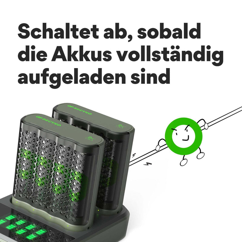 GP Akku-Schnellladegerät inkl. Akkus M452D 2x4-Port + Dockingstation