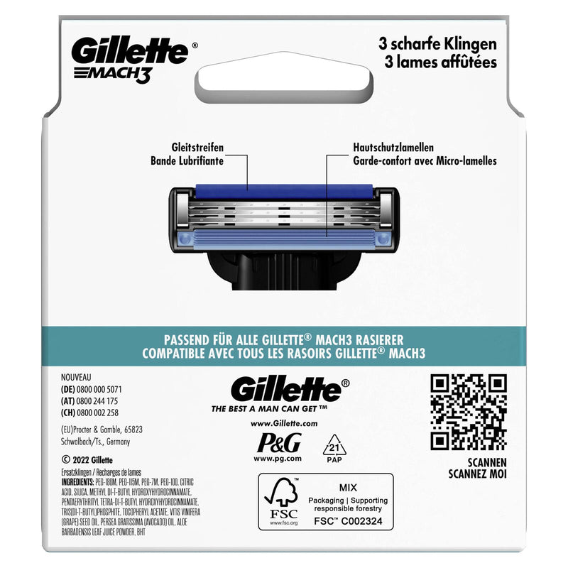 Gillette Mach3 Rasierklingen 12 St.