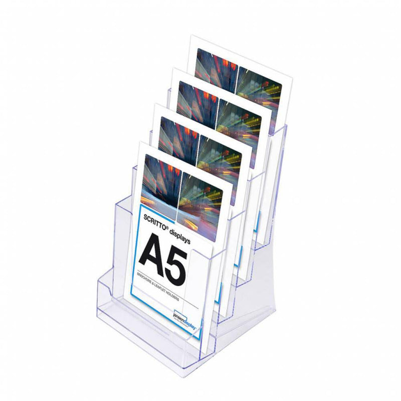 Showdown® Displays SL Tischprospekthalter A5 4-Fach transparent