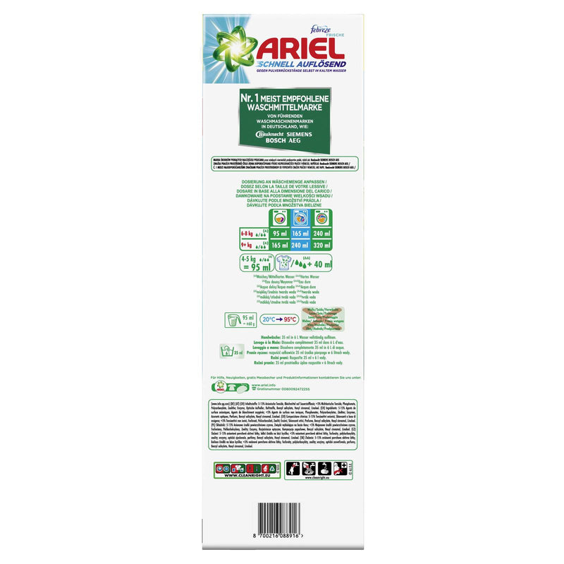ARIEL Waschmittel febreze FRISCHE 6,0 kg