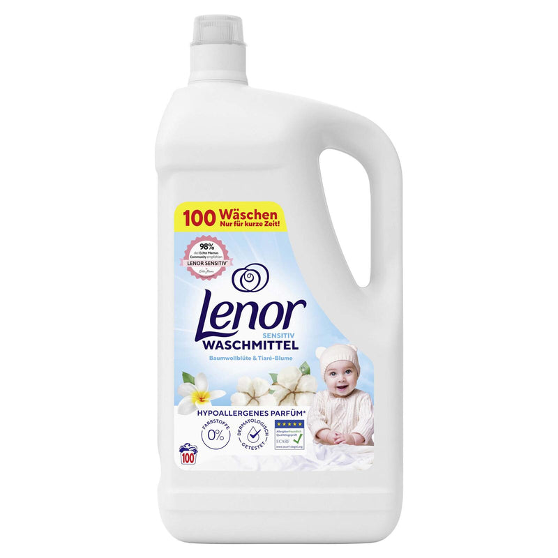 Lenor Waschmittel Sensitiv Baumwollblüte & Tiaré-Blume 5,0 l