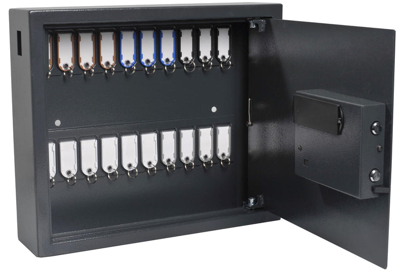 pavo High Security Magnettag Schlüsseltresor mit 20 Elektronikschloss grau