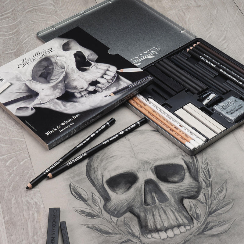 Brevillier's CRETACOLOR Skull-Edition Zeichenkohle Mehrfarbig