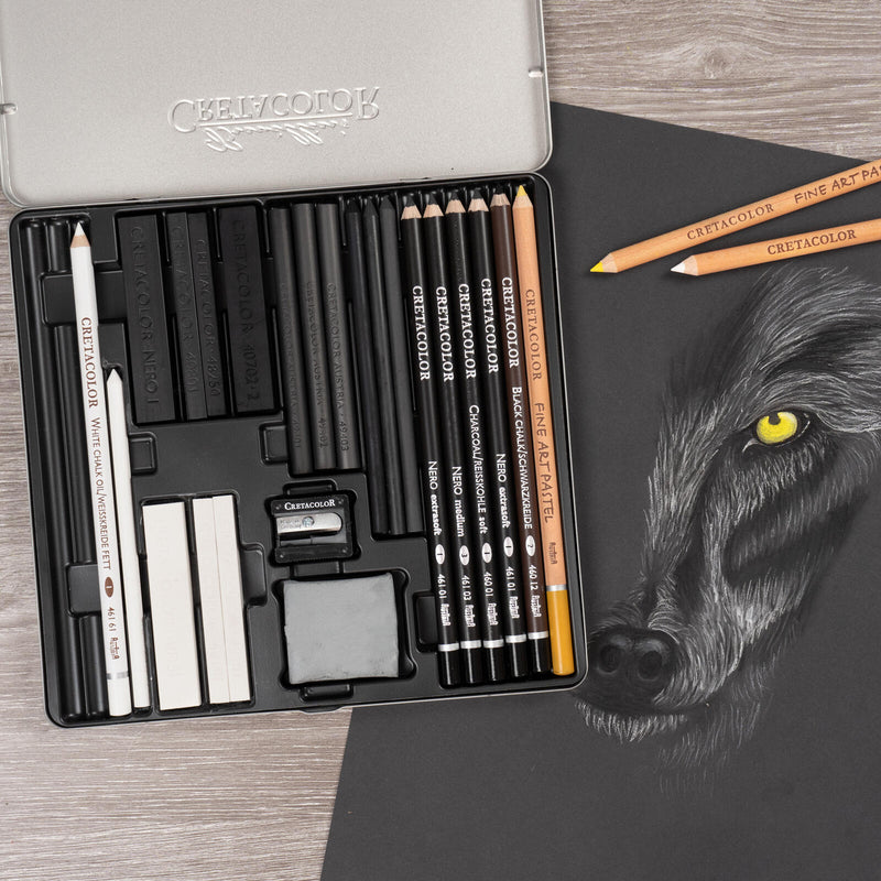 Brevillier's CRETACOLOR Wolf-Edition Zeichenkohle Mehrfarbig
