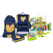 JOLLY Schulranzen-Set ERGONOMIC FLEXI 16,0 x 16,0 x 40,0 cm blau/gold 20,0 l